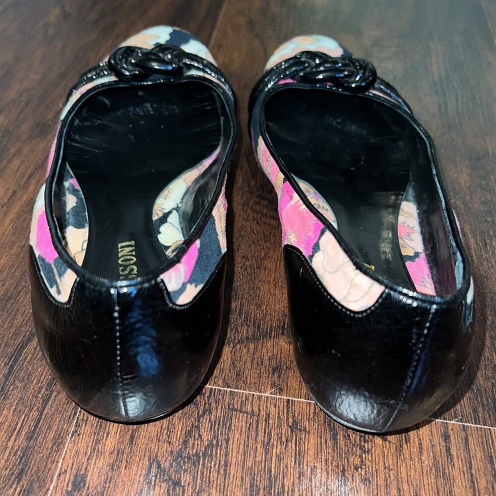 MISSONI Velvet Floral Print Ballet Flats - Size 38.5 - Picture 4 of 15